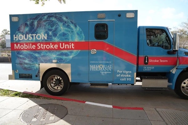 Image of mobile stroke unit modified ambulance