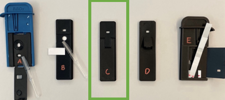 Several prototype options considered for cartridge redesign