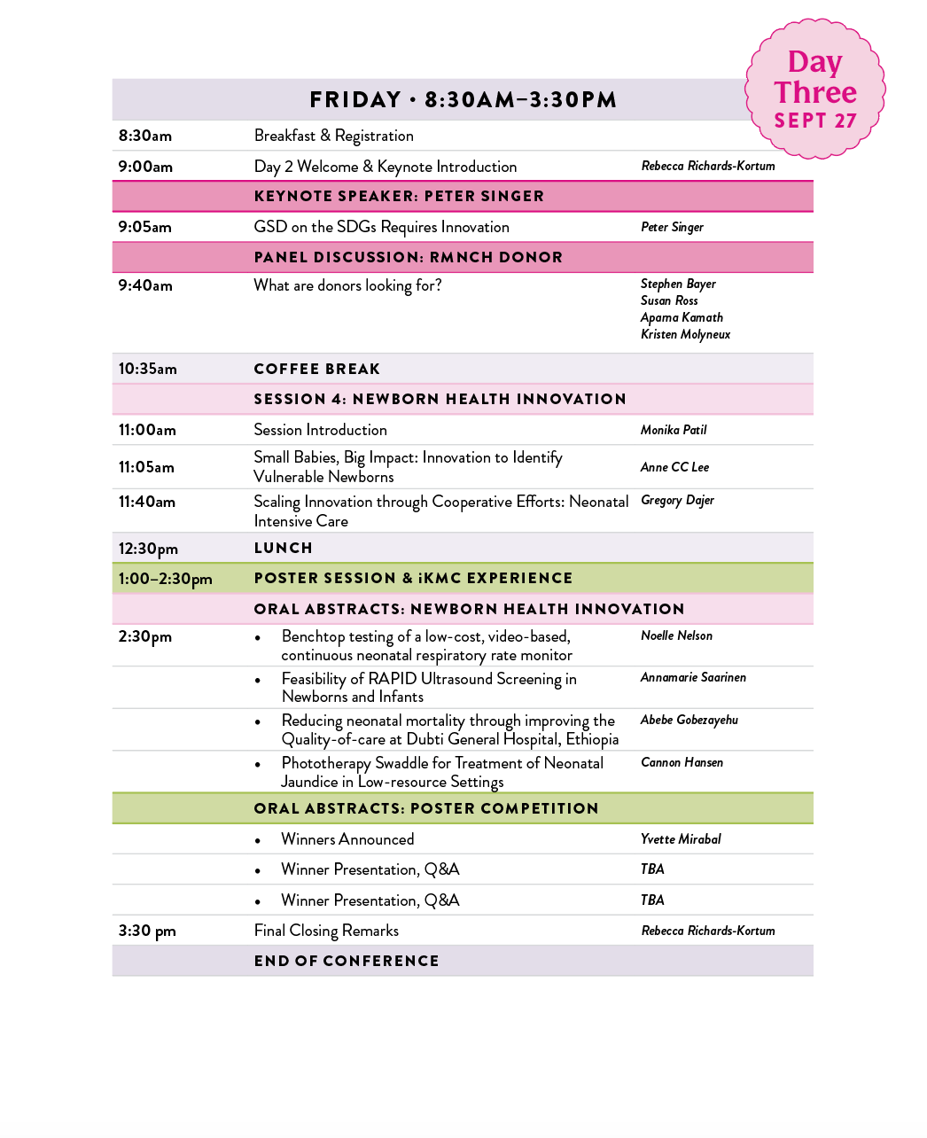 day 3 schedule