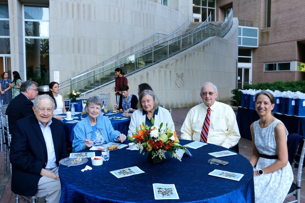 From left, Rice University Professor Emeritus Neal Lane, Joni Lane, Virginia Sall, John Sall and Rice360 co-director and University Professor Rebecca Richards-Kortum.